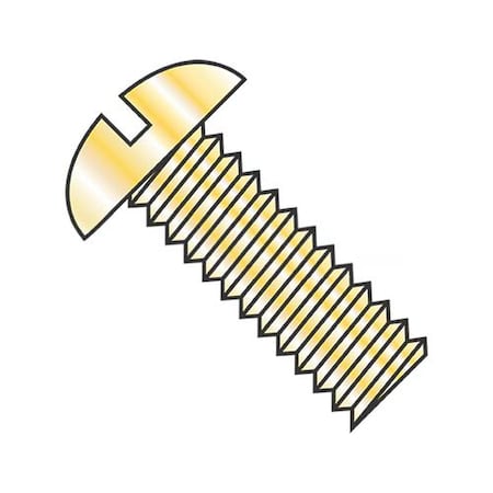 Usa Industrials #8-32 x 5/8 in Slotted Round Machine Screw, Zinc Yellow Steel BULK-SCRW-5568
